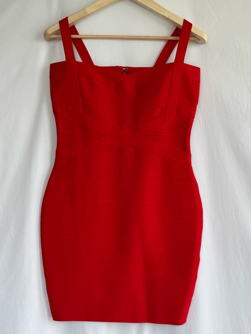 Red Bandage Bodycon Mini Dress XL Sweetheart Crisscross Cocktail Party